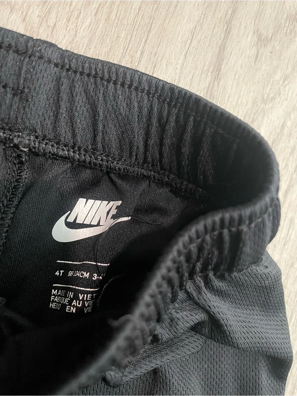 Nike Black Kids Athletic Shorts with White Logo